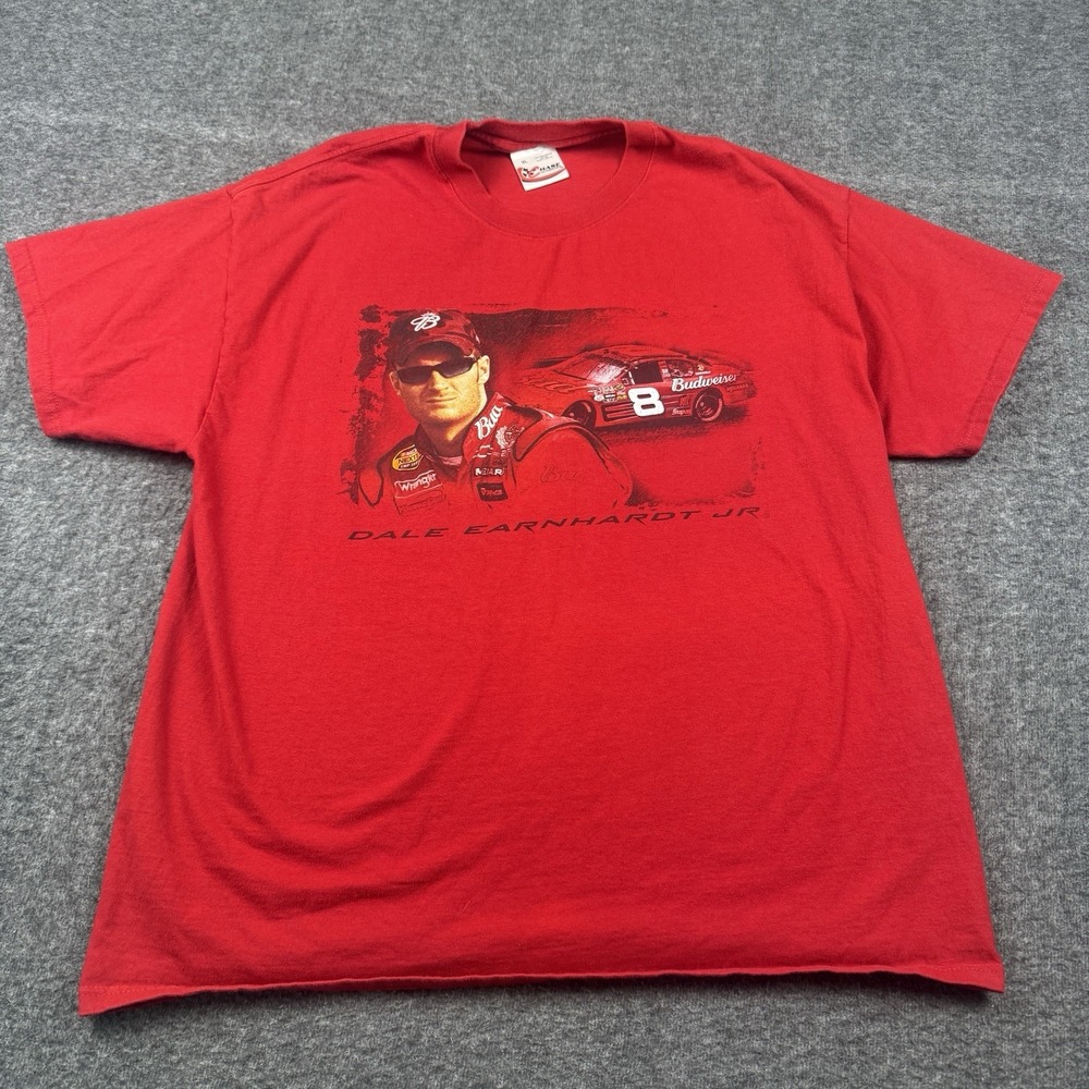 Vintage Dale Earnhardt Jr Shirt Mens XL Red Y2K Nascar Budweiser 8
